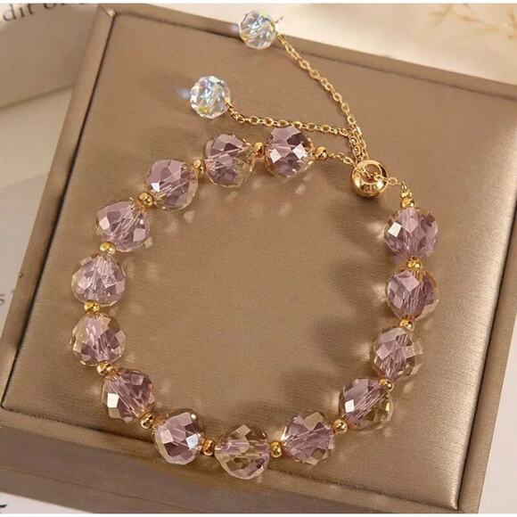 Boutique Jewelry - Purple Swarovski Beaded Bracelet